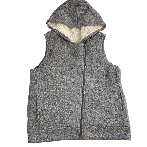 Unbranded Womens XL Gray Vest Sleeveless Hooded Sherpa Lined Zip Front Cozy NEW - Picture 8 of 16